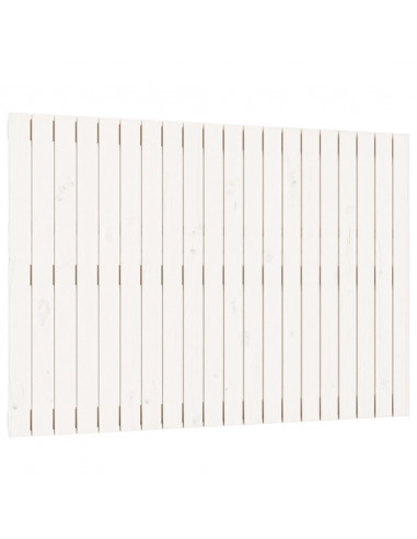 Testiera da Parete Bianca 127,5x3x90 cm Legno Massello di Pino