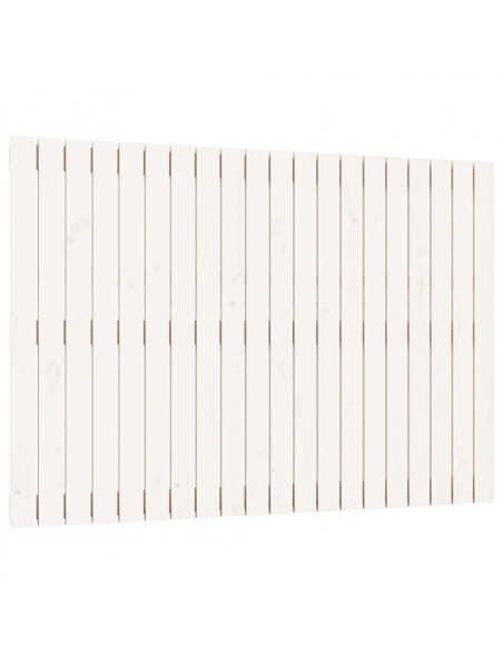 Testiera da Parete Bianca 127,5x3x90 cm Legno Massello di Pino