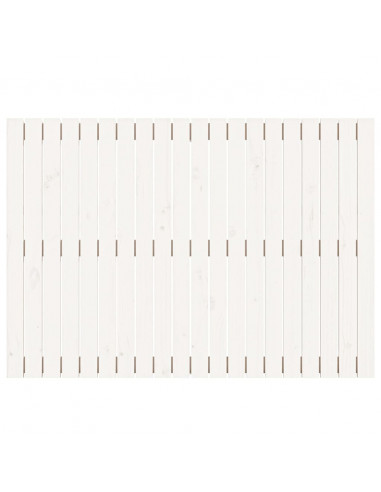 Testiera da Parete Bianca 127,5x3x90 cm Legno Massello di Pino