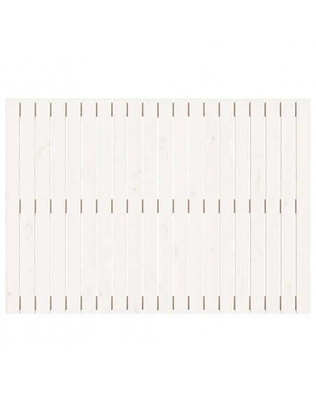 Testiera da Parete Bianca 127,5x3x90 cm Legno Massello di Pino