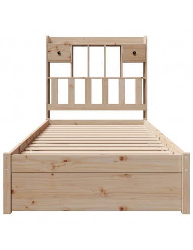 Giroletto con Libreria senza Materasso 75x190 cm in Legno Pino