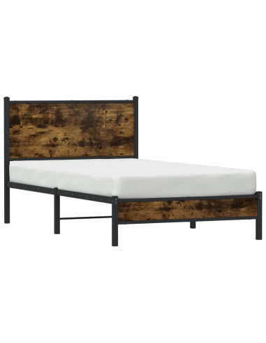 Giroletto con Testiera in Metallo Rovere Fumo 107x203 cm