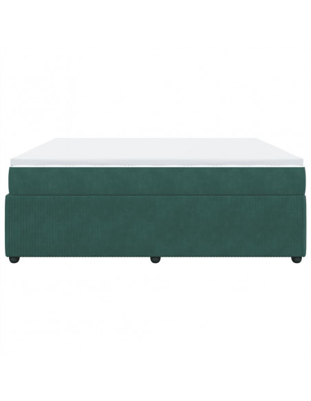 Giroletto a Molle con Materasso Verde Scuro 200x200 cm Velluto
