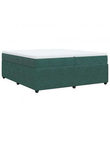 Giroletto a Molle con Materasso Verde Scuro 200x200 cm Velluto