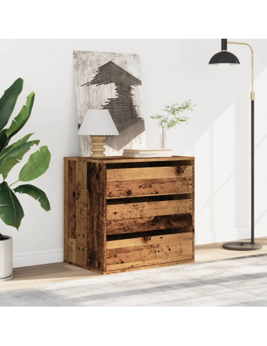 Cassettiera Angolare Legno Antico 60x41x58 cm Legno Multistrato