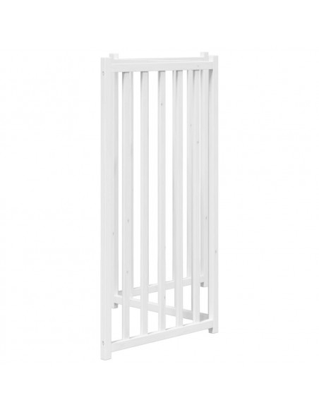 Cancello Cani Pieghevole 3 Pannelli Bianco 150cm Massello Abete