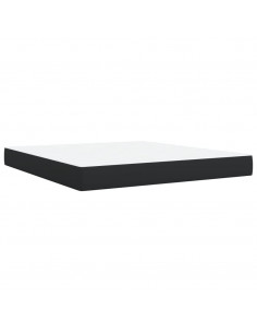 Giroletto a Molle con Materasso Nero 180x200 cm in Similpelle