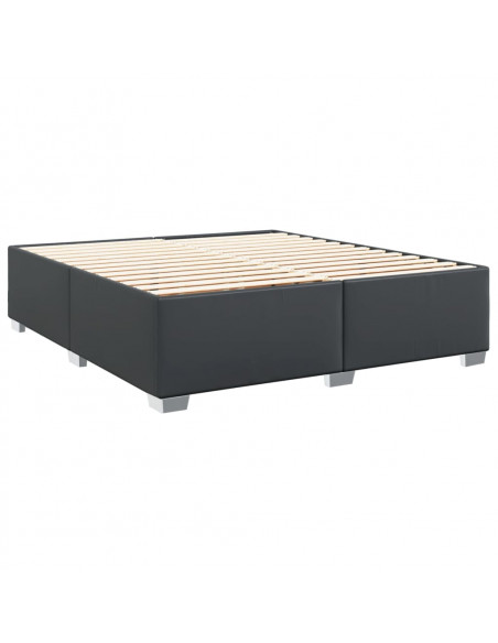 Giroletto a Molle con Materasso Nero 180x200 cm in Similpelle