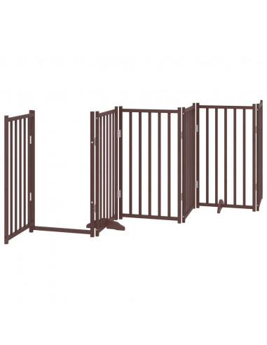 Cancello Cani Porta Pieghevole Marrone 12 Pannelli 600cm Pioppo