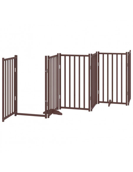 Cancello Cani Porta Pieghevole Marrone 12 Pannelli 600cm Pioppo
