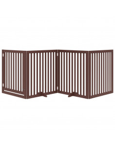Cancello Cani Porta Pieghevole Marrone 4 Pannelli 320cm Pioppo 2