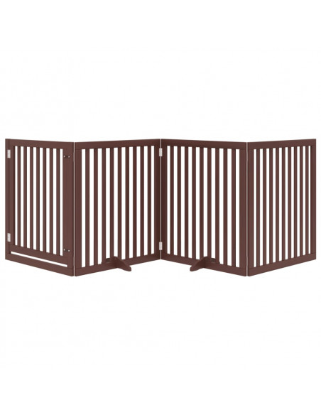Cancello Cani Porta Pieghevole Marrone 4 Pannelli 320cm Pioppo