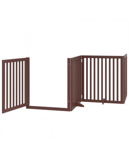 Cancello Cani Porta Pieghevole Marrone 4 Pannelli 320cm Pioppo
