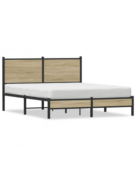 Giroletto con Testiera in Metallo Rovere Sonoma 137x190 cm