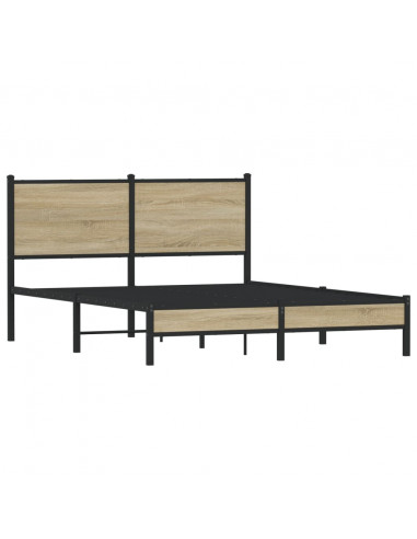 Giroletto con Testiera in Metallo Rovere Sonoma 137x190 cm