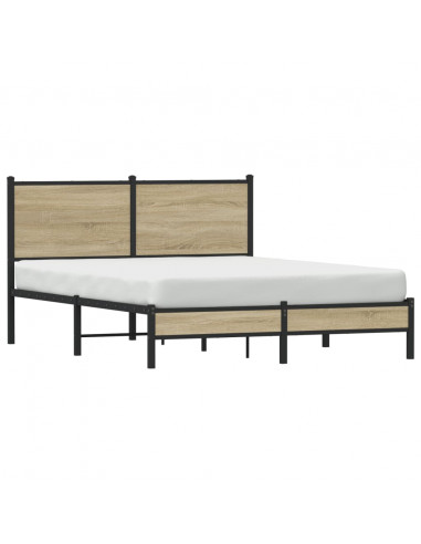 Giroletto con Testiera in Metallo Rovere Sonoma 137x190 cm