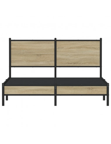 Giroletto con Testiera in Metallo Rovere Sonoma 137x190 cm