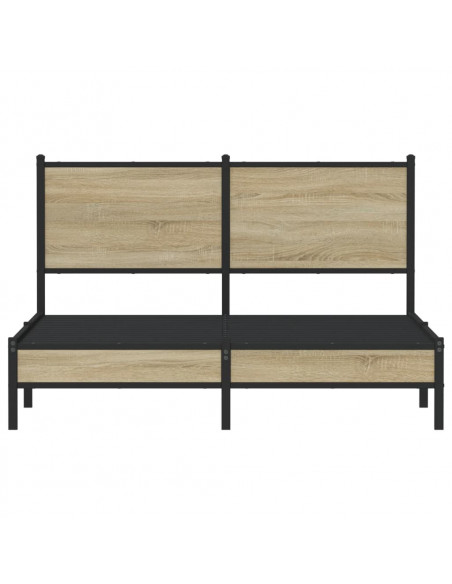 Giroletto con Testiera in Metallo Rovere Sonoma 137x190 cm