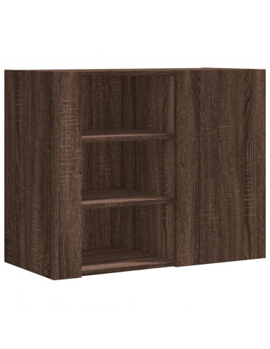 Armadietto a Muro Rovere Marrone 75x35x60 cm in Truciolato