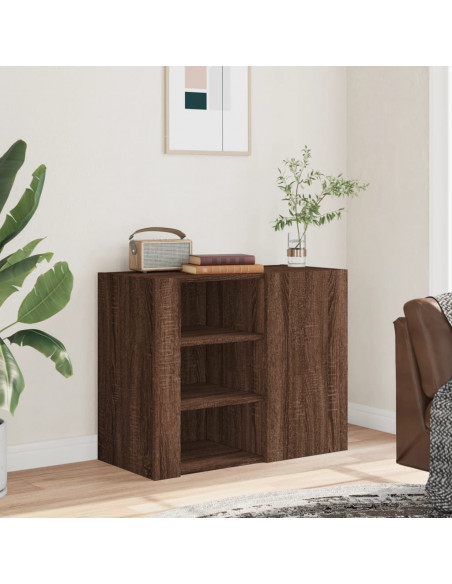 Armadietto a Muro Rovere Marrone 75x35x60 cm in Truciolato