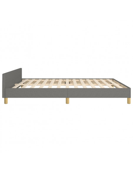 Giroletto con Testiera Grigio Scuro 180x200 cm in Tessuto