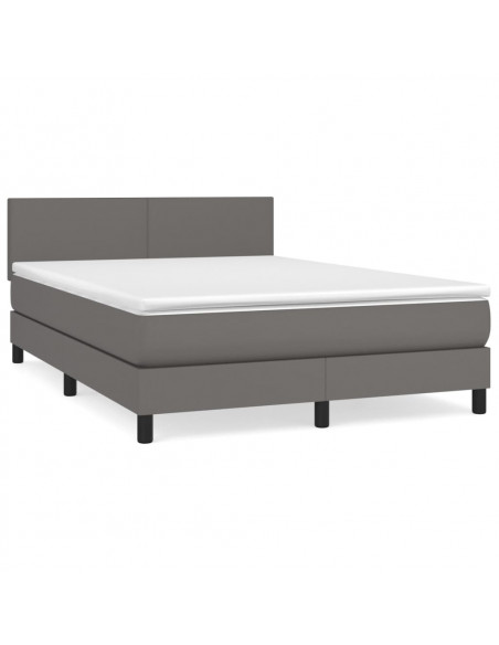 Giroletto a Molle con Materasso Grigio 140x190 cm in Similpelle
