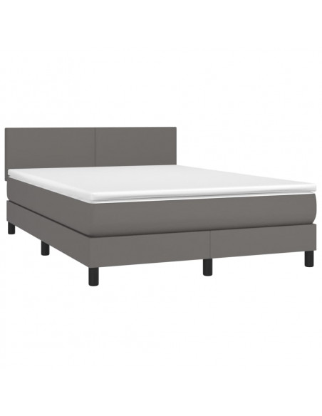 Giroletto a Molle con Materasso Grigio 140x190 cm in Similpelle