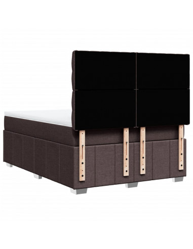 Giroletto a Molle con Materasso Marrone Scuro 140x200cm Tessuto