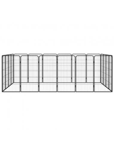 Box Cani 20 Pannelli Nero 50x100 cm Acciaio Verniciato Polvere