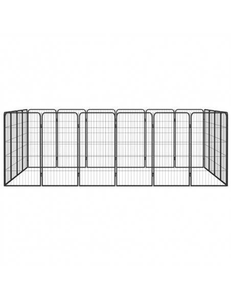 Box Cani 20 Pannelli Nero 50x100 cm Acciaio Verniciato Polvere
