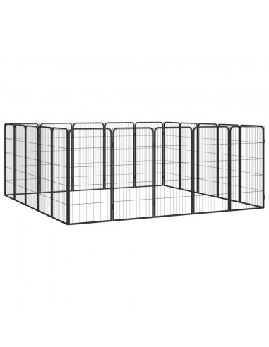 Box Cani 20 Pannelli Nero 50x100 cm Acciaio Verniciato Polvere