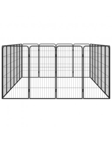 Box Cani 20 Pannelli Nero 50x100 cm Acciaio Verniciato Polvere