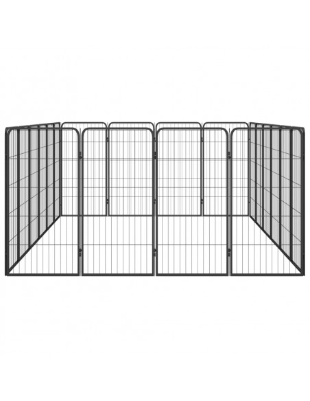 Box Cani 20 Pannelli Nero 50x100 cm Acciaio Verniciato Polvere