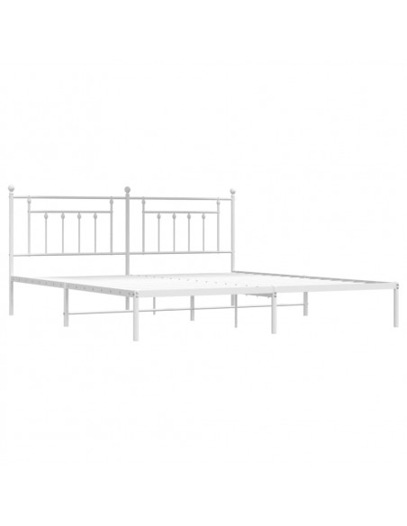 Giroletto con Testiera Metallo Bianco 193x203 cm