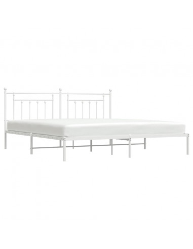 Giroletto con Testiera Metallo Bianco 193x203 cm