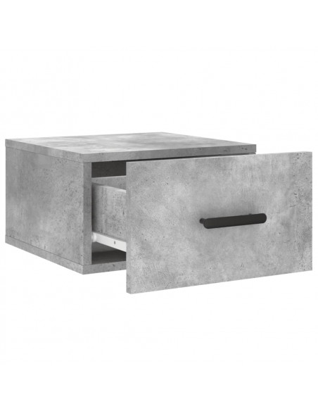 Comodini a Muro 2 pz Grigio Cemento 35x35x20 cm