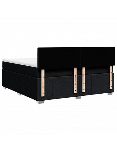 Giroletto a Molle con Materasso Nero 180x200 cm in Tessuto