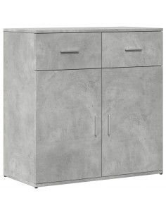 Credenza Grigio Cemento 79x38x80 cm in Legno Multistrato 2
