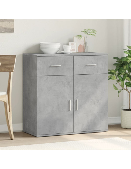 Credenza Grigio Cemento 79x38x80 cm in Legno Multistrato