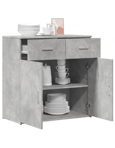 Credenza Grigio Cemento 79x38x80 cm in Legno Multistrato