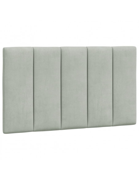Giroletto con Testiera Grigio Chiaro 90x200 cm in Velluto