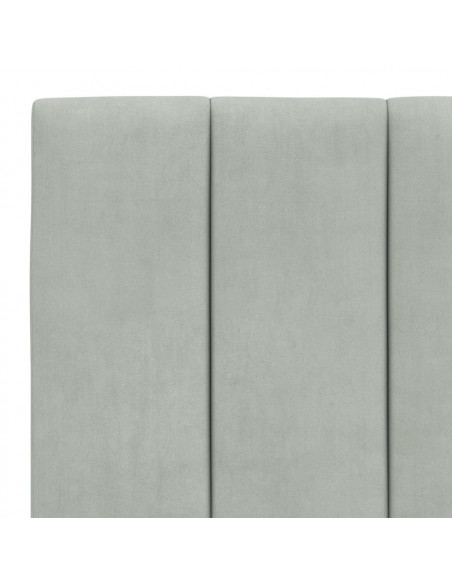 Giroletto con Testiera Grigio Chiaro 90x200 cm in Velluto