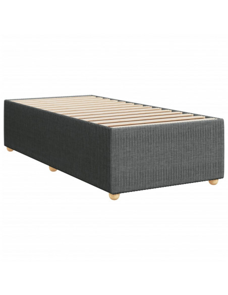 Giroletto a Molle con Materasso Grigio Scuro 90x190 cm Tessuto