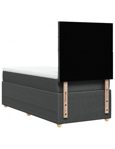 Giroletto a Molle con Materasso Grigio Scuro 90x190 cm Tessuto