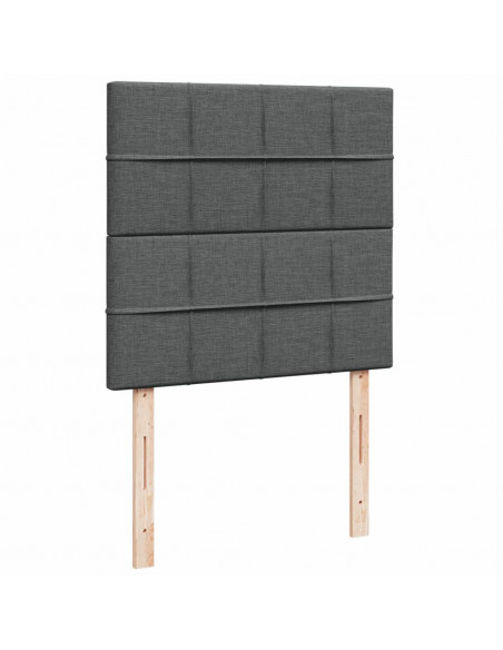 Giroletto a Molle con Materasso Grigio Scuro 90x190 cm Tessuto