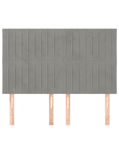 Testiere 4 pz Grigio Chiaro 72x5x78/88 cm in Velluto