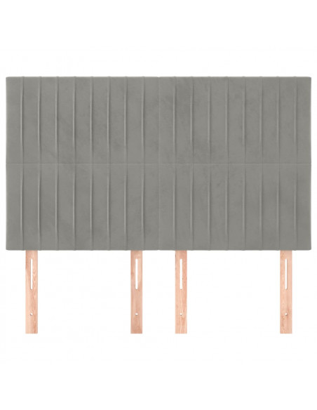 Testiere 4 pz Grigio Chiaro 72x5x78/88 cm in Velluto