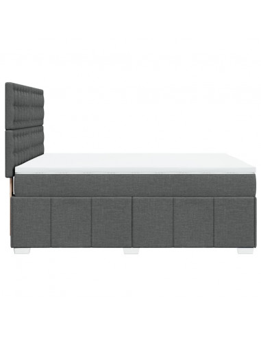 Giroletto a Molle con Materasso Grigio Scuro 160x200 cm Tessuto