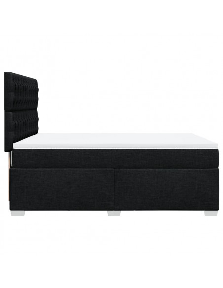 Giroletto a Molle con Materasso Nero 140x200 cm in Tessuto