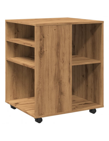 Armadietto con Ruote Rovere Artigianale 60x53x72 cm Truciolato